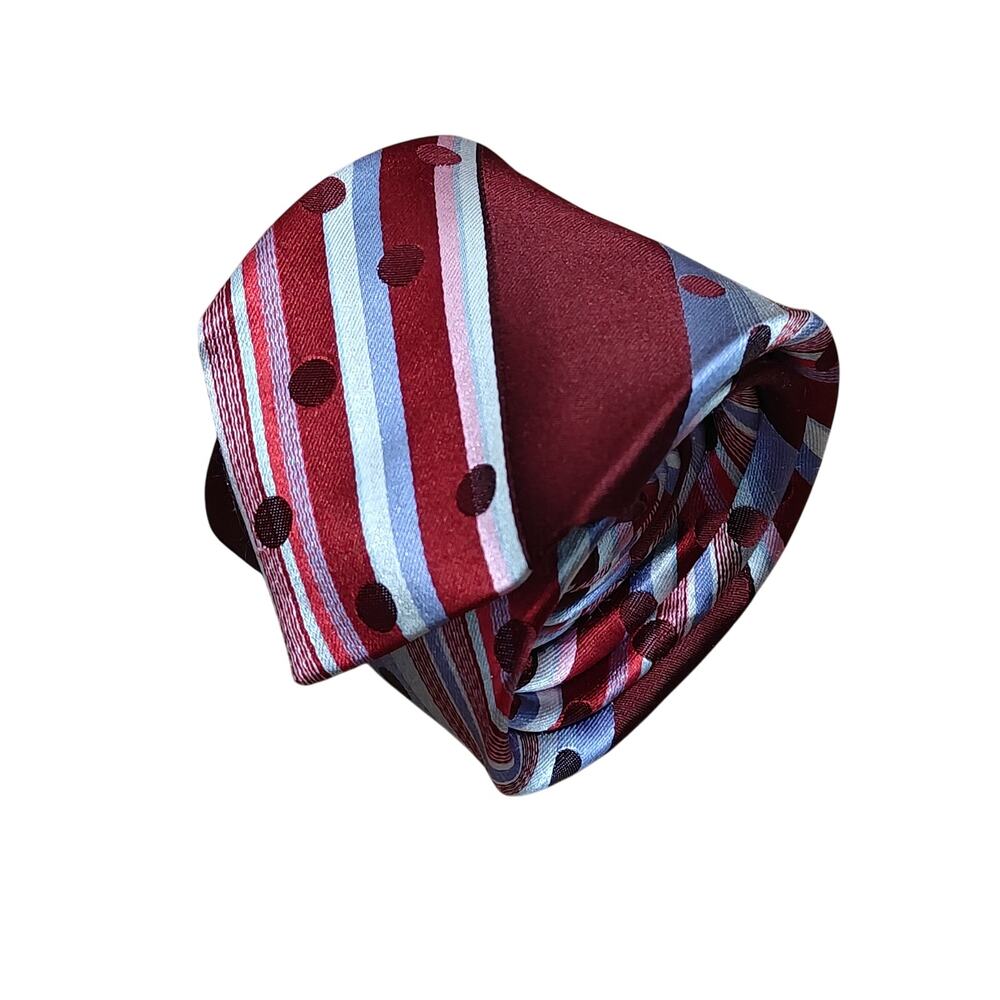 Ted Baker Mens Silk Designer Necktie Striped Purple Sky Blue Pink Brown Tie